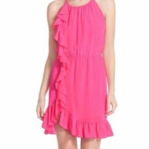 Amanda Uprichard pink silk ruffled dress size s